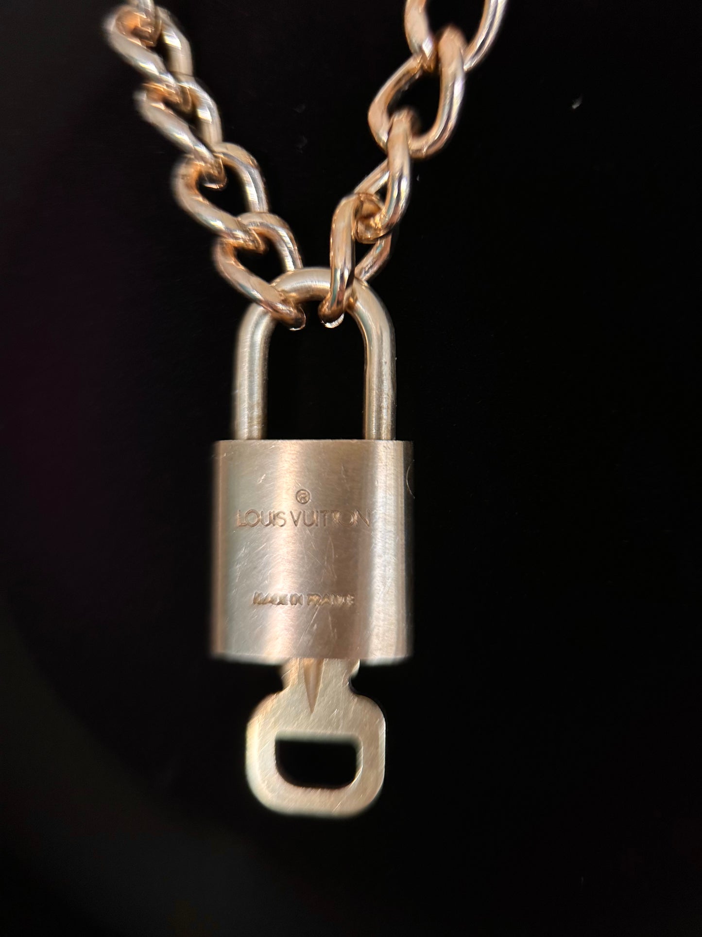 Padlock Necklace with Chunky Curb Chain