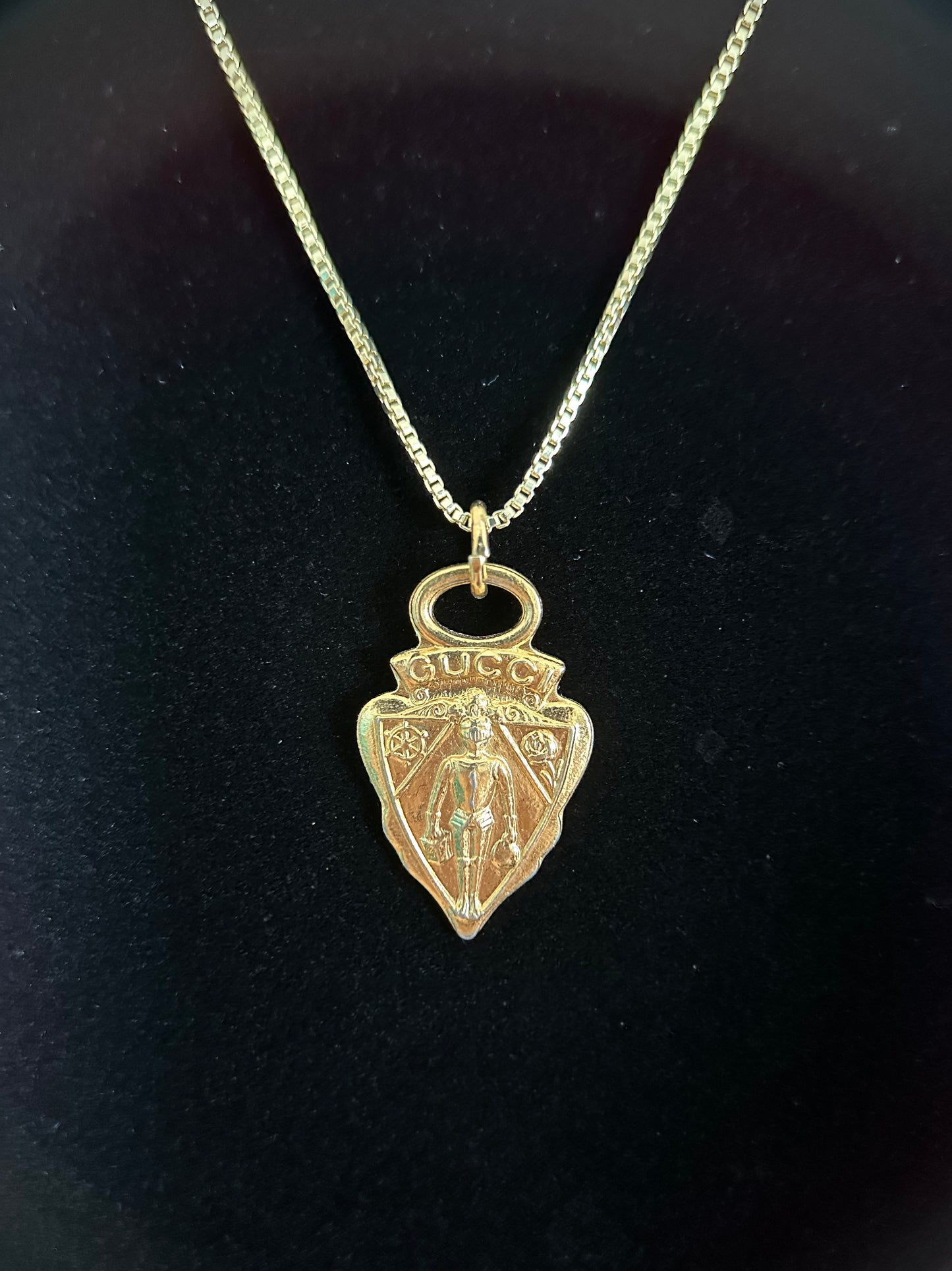 Gigi Coat of Arms Necklace with 18K Gold Box Chain