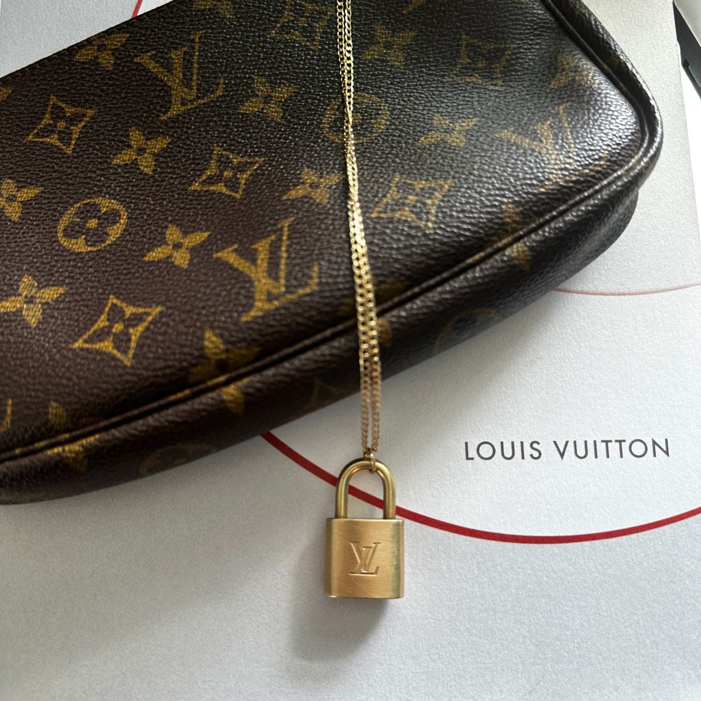Authentic Repurposed Louis Vuitton Padlock Necklace