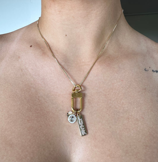 Lucky Charm Clip Necklace with 18K Gold Chain