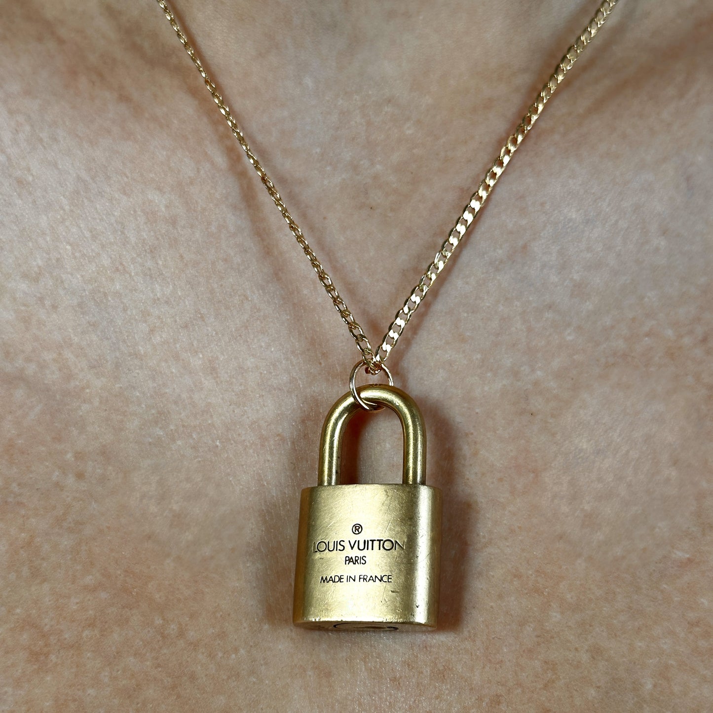 Authentic Repurposed Louis Vuitton Padlock Necklace