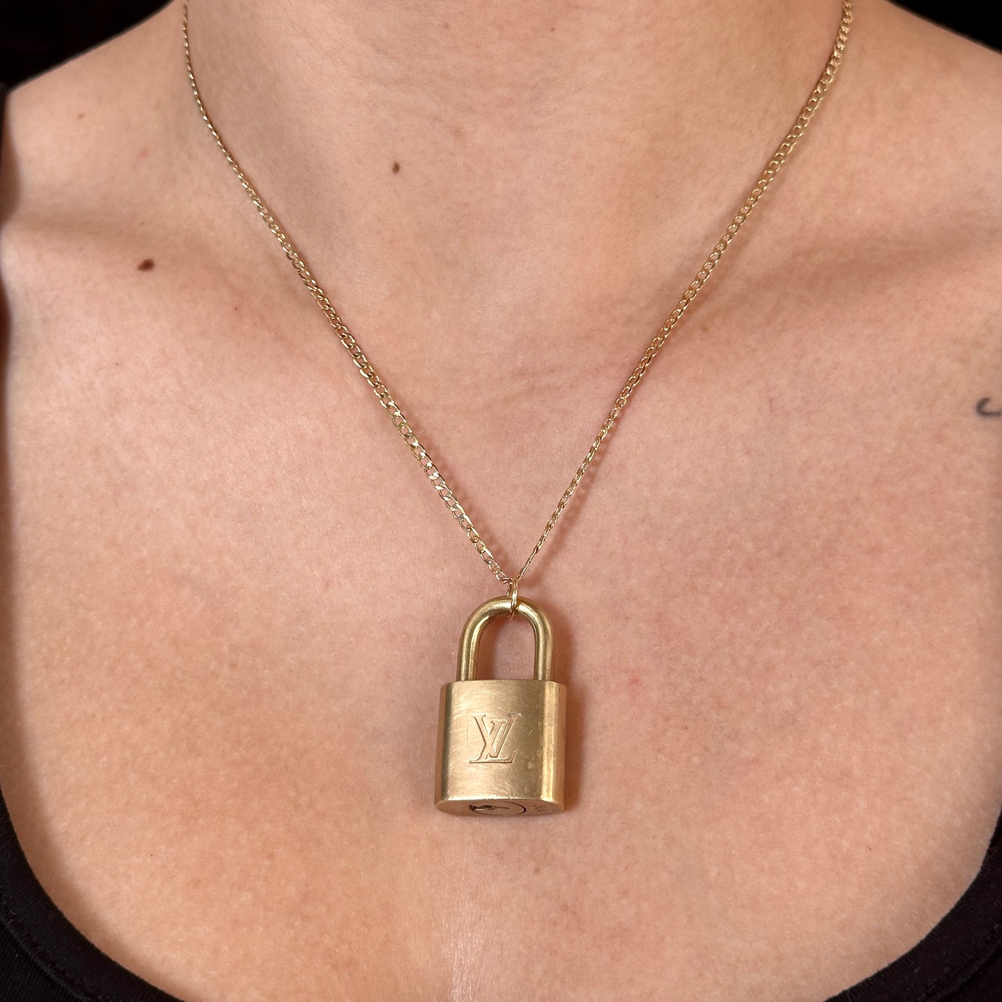 Authentic Repurposed Louis Vuitton Padlock Necklace