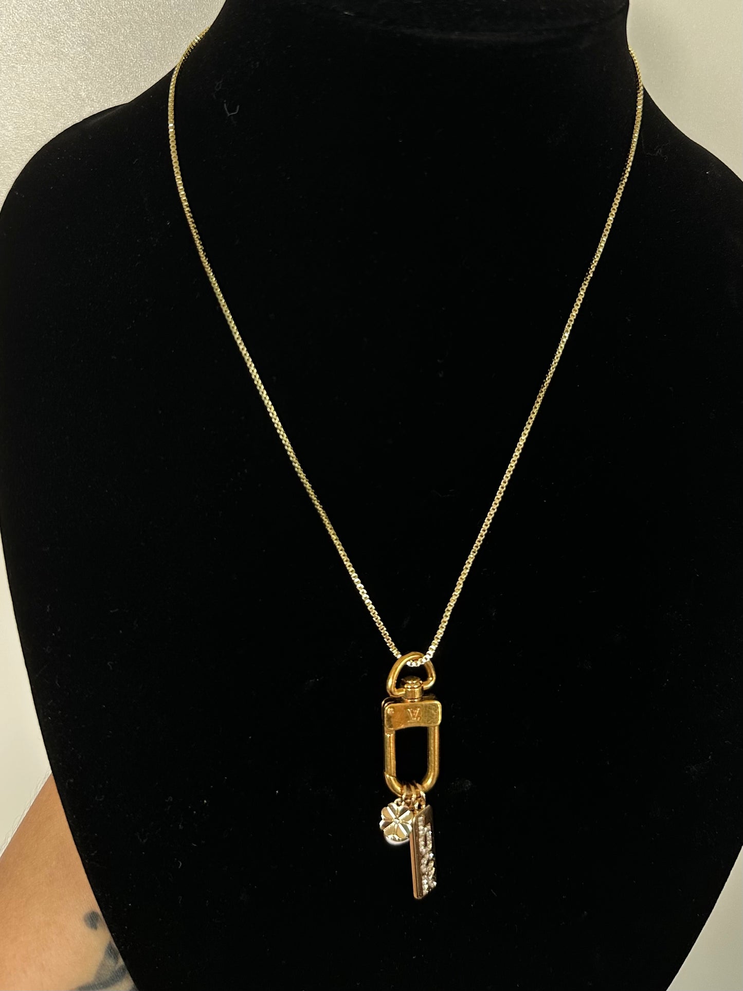 Lucky Charm Clip Necklace with 18K Gold Chain