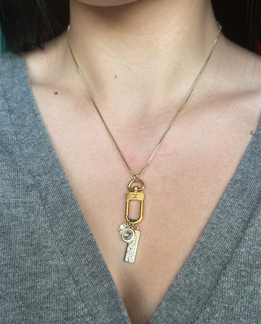 Authentic Repurposed Louis Vuitton Clasp Necklace