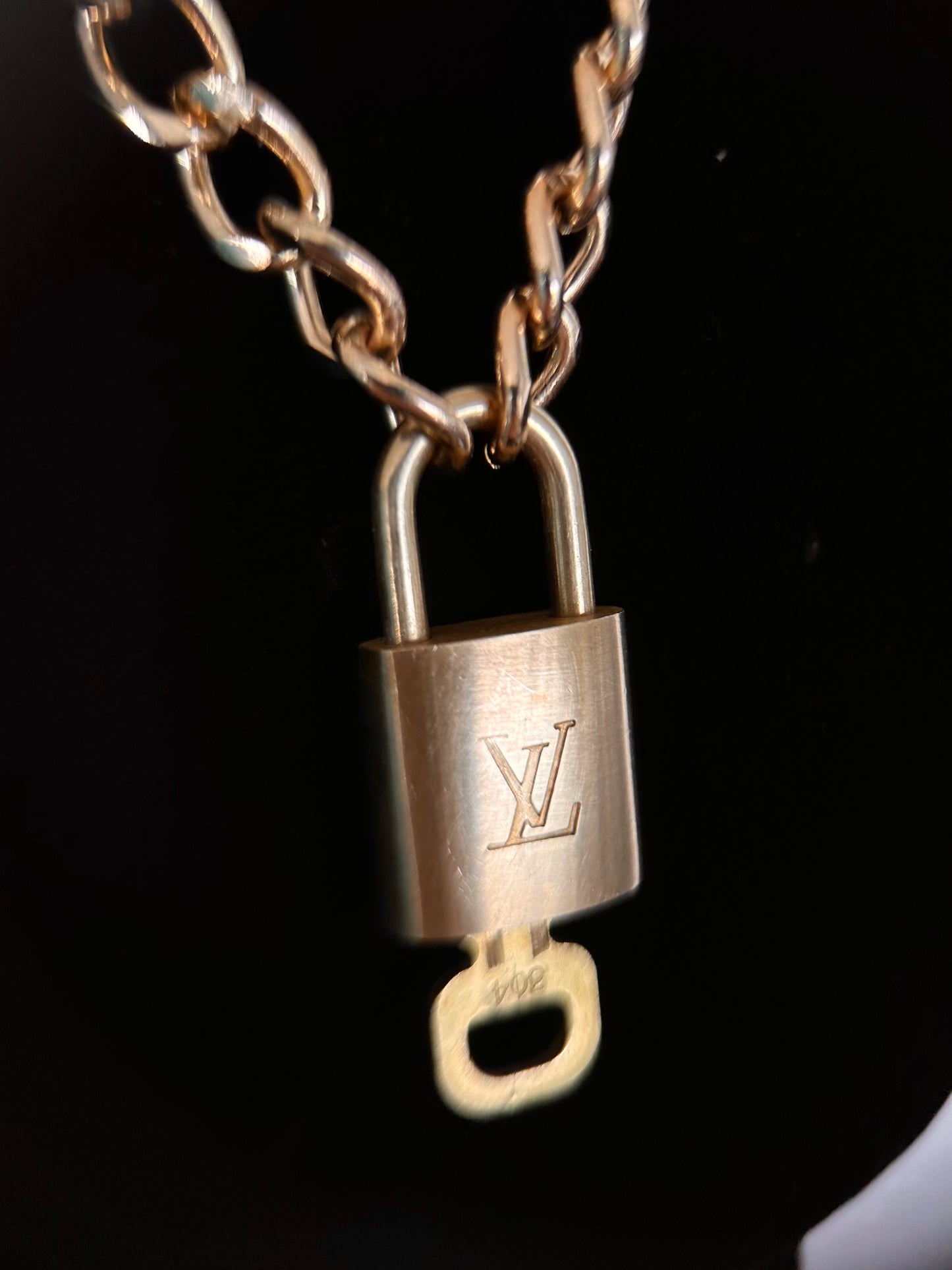 Padlock Necklace with Chunky Curb Chain