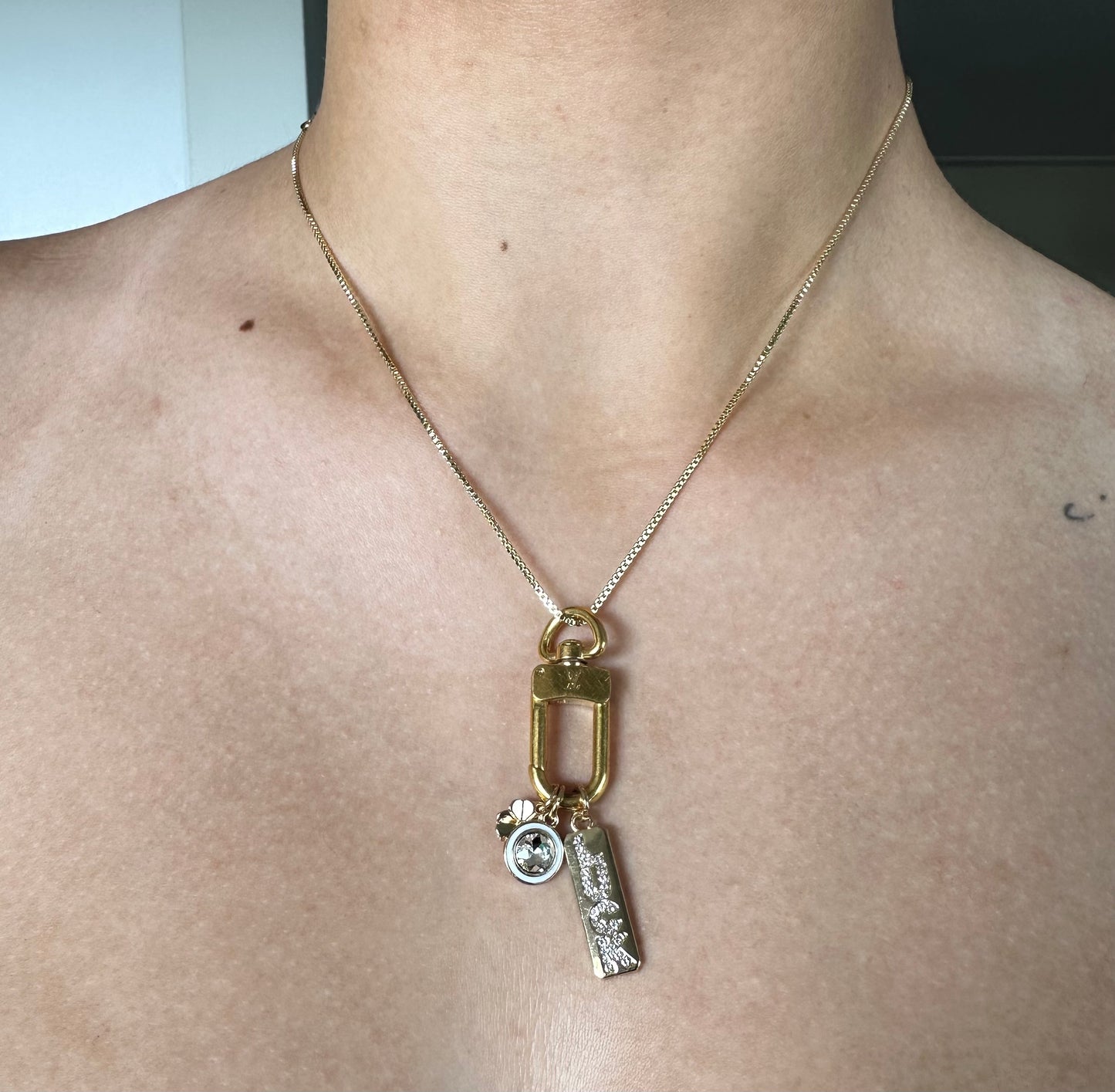 Lucky Charm Clip Necklace with 18K Gold Chain